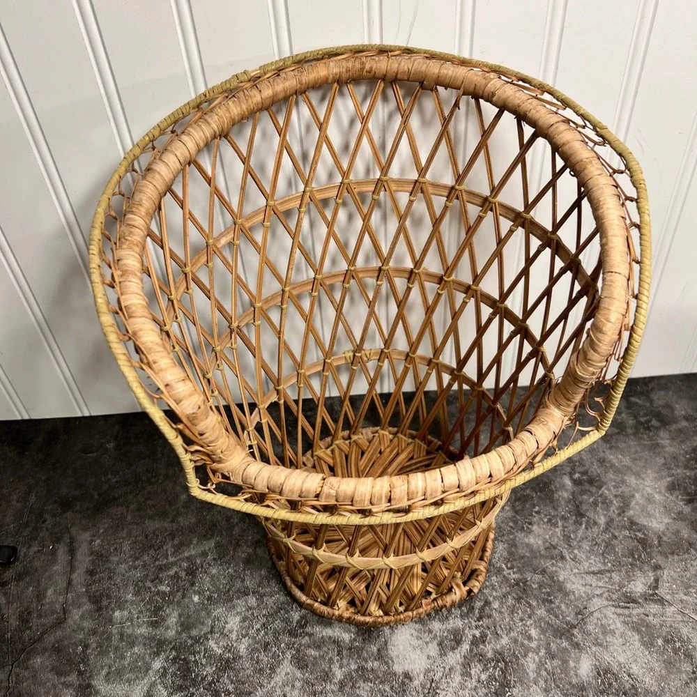 Vintage Wicker Planter Basket | Boho Cottage